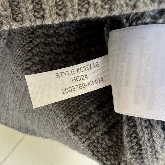 NWT J. CREW Cotton Cable Knit Crewneck Sweater Heather Boulder Gray XSmall - Picture 8 of 9